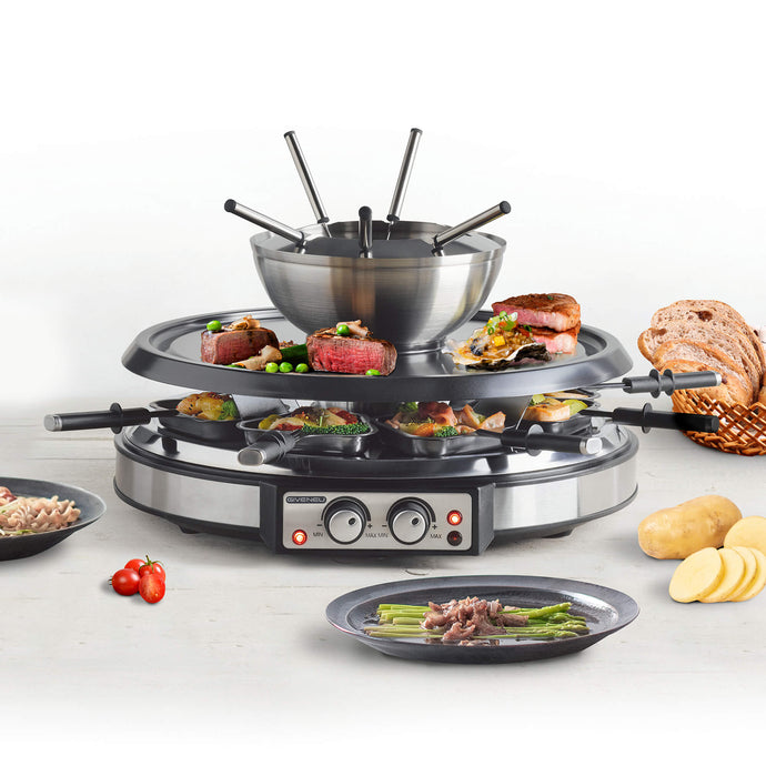 Grill with fondue combination